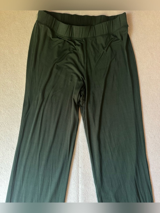 SKIMS Pants - SKIMS Forest Green Wide-Leg Lounge Pants